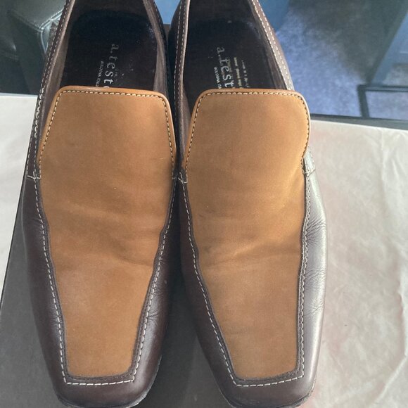 a.testoni Italian-made Loafer/Moccasin  Brown Leather and Caramel Suede, Size 10 main image 5